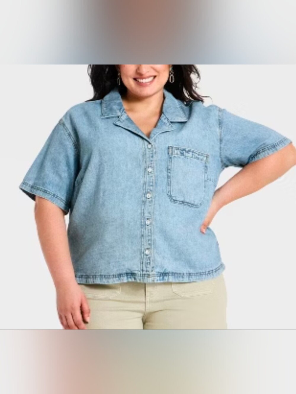 Universal Thread Denim Button Top